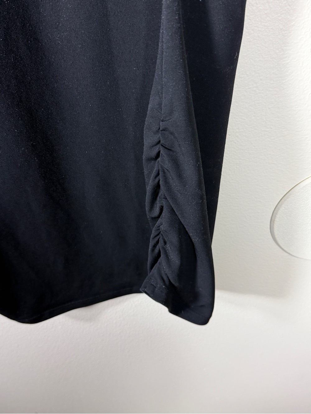INC International Concept Black Blouse Shirt Top Size Medium Zip Accent Boatneck - Picture 4 of 7